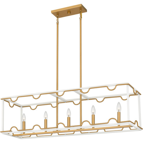 Brinkman Five Light Linear Chandelier in Matte White (10|BNK542W)