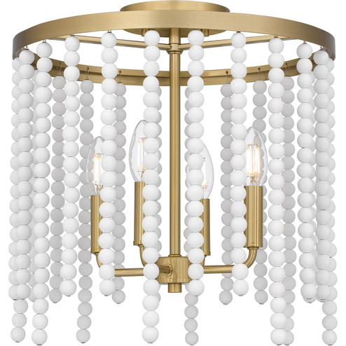 Apelle Four Light Semi Flush Mount in Aged Brass (10|APE1716AB)