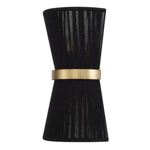 Cecilia Two Light Wall Sconce in Black Rope and Patinaed Brass (65|641221KP)