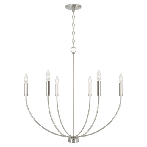 Ansley Six Light Chandelier in Brushed Nickel (65|452161BN)