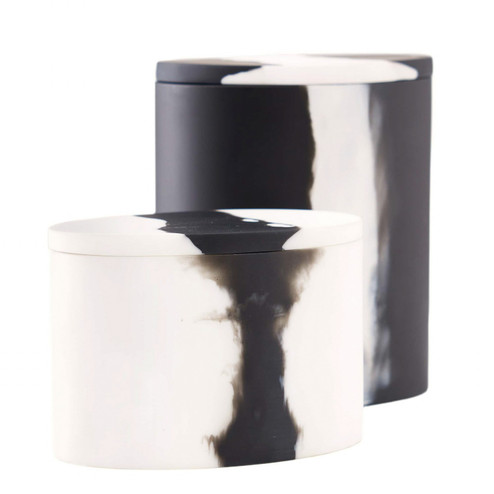 Hollie Containers, Set of 2 in Black & White (314|ARS03)