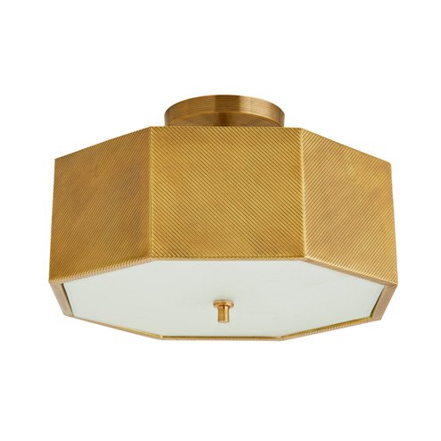 Grespan Two Light Semi-Flush Mount in Antique Brass (314|44763)