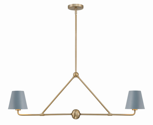 Xavier Two Light Chandelier in Vibrant Gold / Blue (60|XAV-B9302-VG-BL)