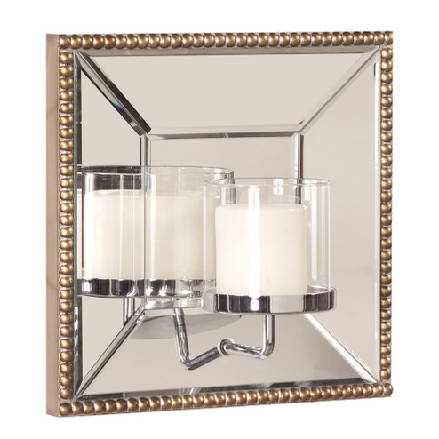 Lydia Mirror w/ Candle Holder in Antique Gold (204|99075)