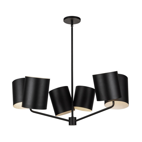 Keiko Six Light Chandelier in Black (347|CH58830-BK)