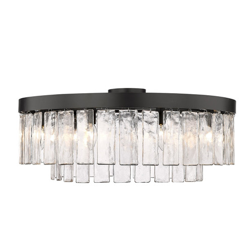 Ciara Nine Light Semi-Flush Mount in Matte Black (62|1768-9SF BLK-HWG)