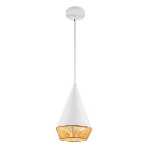 Daphne One Light Pendant in White/Brown Cotton Rope (452|PD633107WHBR)