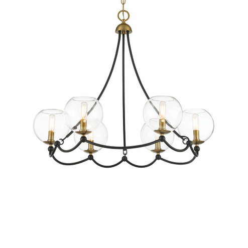 Kearney Park Six Light Chandelier in Coal And Soft Brass (7|5066-726)