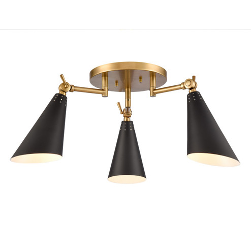 Calder Three Light Flush Mount in Natural Brass (45|89213/3)