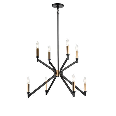 Reflex Eight Light Chandelier in Matte Black (45|63366/4+4)