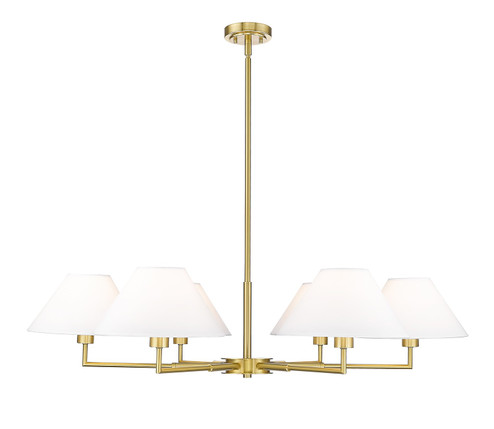 Leila Six Light Chandelier in Luxe Gold (224|744-44R-LG)