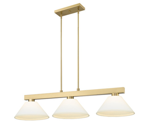 Cobalt Three Light Billiard in Modern Gold (224|152MGLD-AMO14)