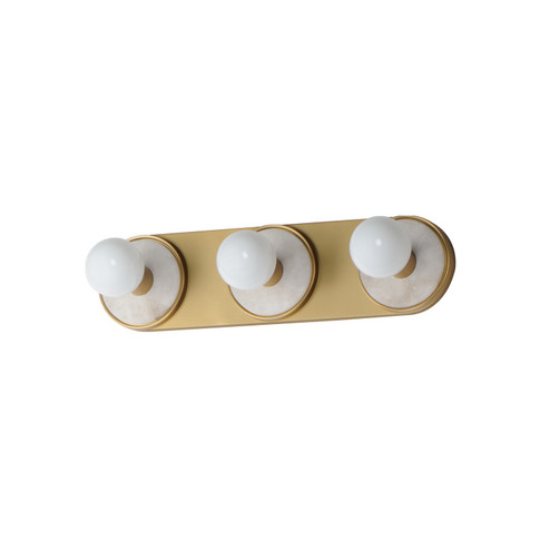 Hollywood Three Light Wall Sconce in Whit Alabaster / Natural Aged Brass (16|26093WANAB)