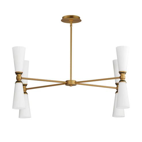 Krevat Eight Light Chandelier in Black / Natural Aged Brass (16|24828SWBKNAB)