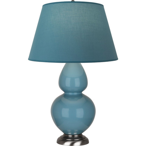 Double Gourd One Light Table Lamp in Steel Blue Glazed Ceramic w/Antique Silvered (165|OB22B)
