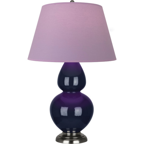 Double Gourd One Light Table Lamp in Midnight Blue Glazed Ceramic w/Antique Silvered (165|MB22L)
