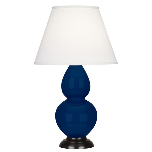 Small Double Gourd One Light Accent Lamp in Cobalt Glazed Ceramic w/Deep Patina Bronzeed (165|CT11X)