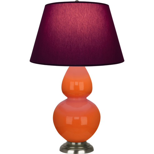 Double Gourd One Light Table Lamp in Pumpkin Glazed Ceramic w/Antique Silvered (165|1675P)
