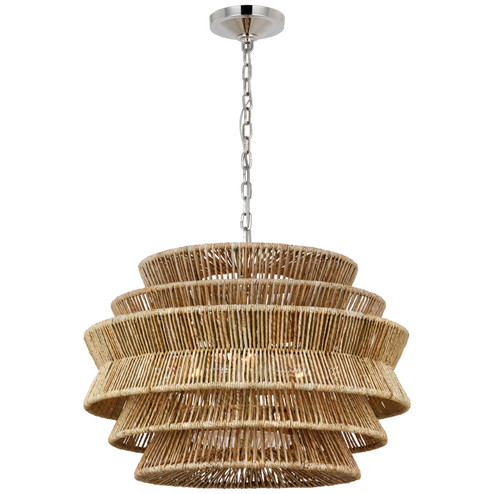Antigua LED Chandelier in Bronze and Natural Abaca (268|CHC 5016BZ/NAB)