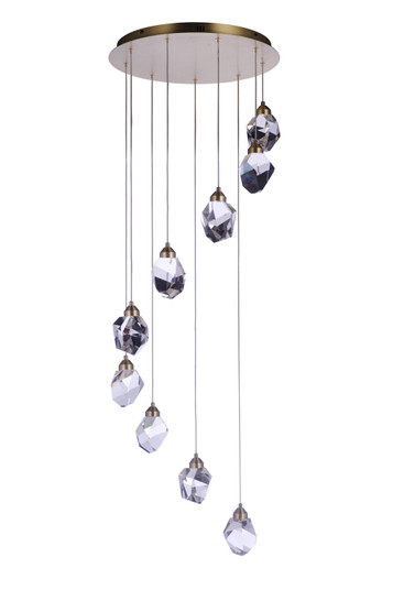 Euclid LED Pendant in Aged Brass (90|370942)