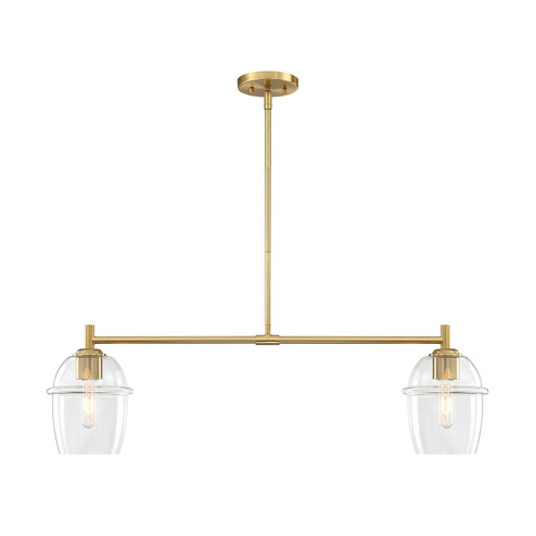 Summer Jazz Two Light Island Pendant in Brushed Gold (43|D310M-IS-BG)