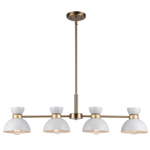 Four Light Chandelier in White / Antique Gold (110|71856 WH-AG)