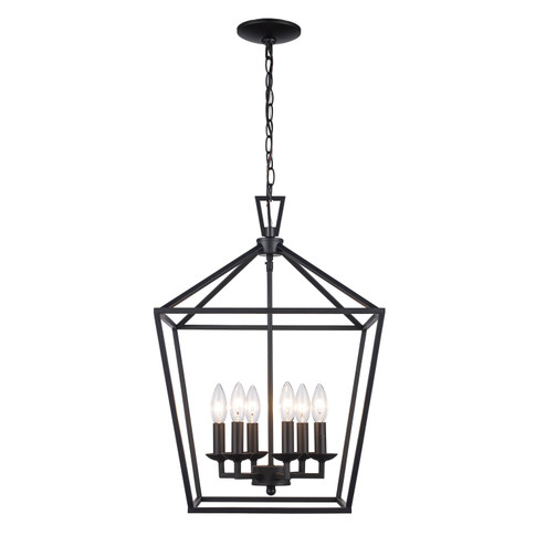 Lacey Six Light Chandelier in Black (110|10266 BK)