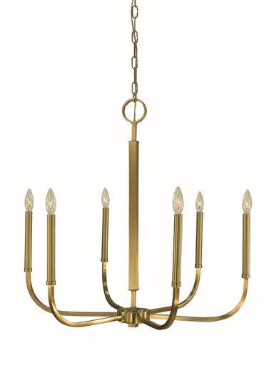 Manhattan Six Light Chandelier in Brushed Brass (8|5876 BR)