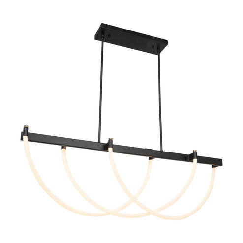 Cascata LED Island Pendant in Black and Brushed Brass (78|AC6813BK)
