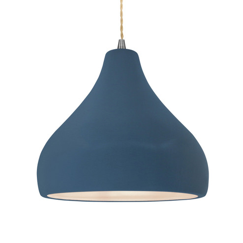 Radiance One Light Pendant in Midnight Sky w/ Matte White (102|CER-6565-MDMT-NCKL-BEIG-TWST)