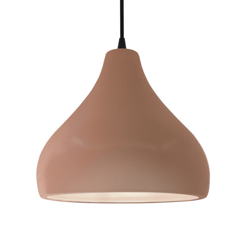 Radiance One Light Pendant in Adobe (102|CER-6565-ADOB-MBLK-BKCD)
