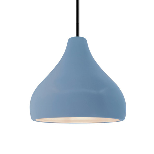 Radiance One Light Pendant in Sky Blue (102|CER-6563-SKBL-MBLK-RIGID)