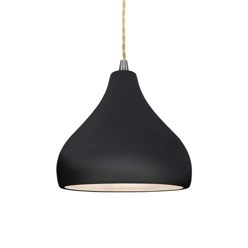 Radiance One Light Pendant in Gloss Black (102|CER-6560-BLK-NCKL-BEIG-TWST)