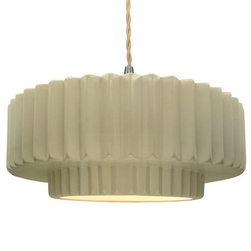 Radiance One Light Pendant in Vanilla (Gloss) (102|CER-6555-VAN-NCKL-BEIG-TWST)