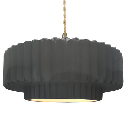 Radiance One Light Pendant in Gloss Grey (102|CER-6555-GRY-BRSS-BEIG-TWST)