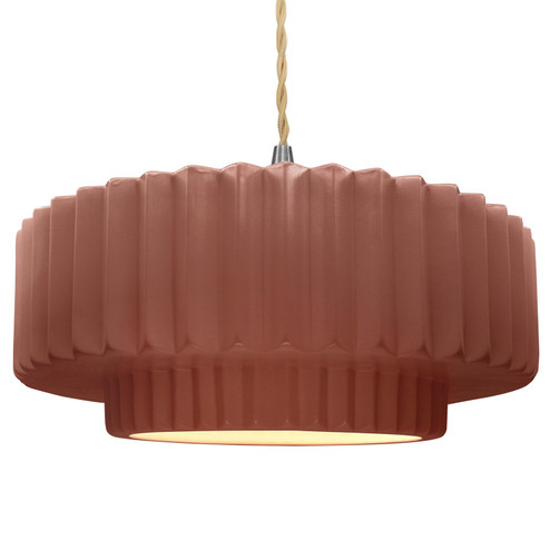 Radiance One Light Pendant in Canyon Clay (102|CER-6555-CLAY-NCKL-BEIG-TWST)