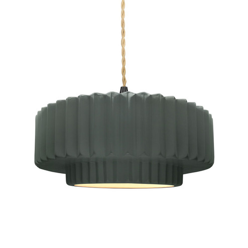 Radiance One Light Pendant in Pewter Green (102|CER-6553-PWGN-MBLK-BEIG-TWST)