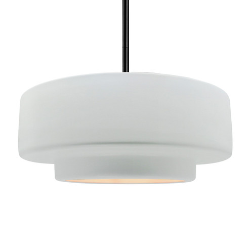 Radiance One Light Pendant in Gloss White (outside and inside of fixture) (102|CER-6545-WTWT-MBLK-RIGID)