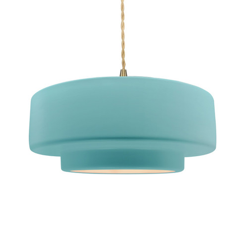 Radiance One Light Pendant in Reflecting Pool (102|CER-6545-RFPL-BRSS-BEIG-TWST)