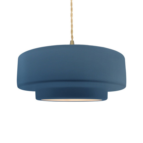 Radiance One Light Pendant in Midnight Sky (102|CER-6545-MID-BRSS-BEIG-TWST)