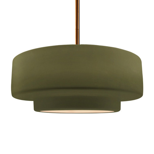 Radiance One Light Pendant in Matte Green (102|CER-6545-MGRN-BRSS-RIGID)