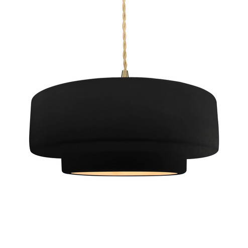 Radiance One Light Pendant in Carbon Matte Black w/ Champagne Gold (102|CER-6545-CBGD-BRSS-BEIG-TWST)