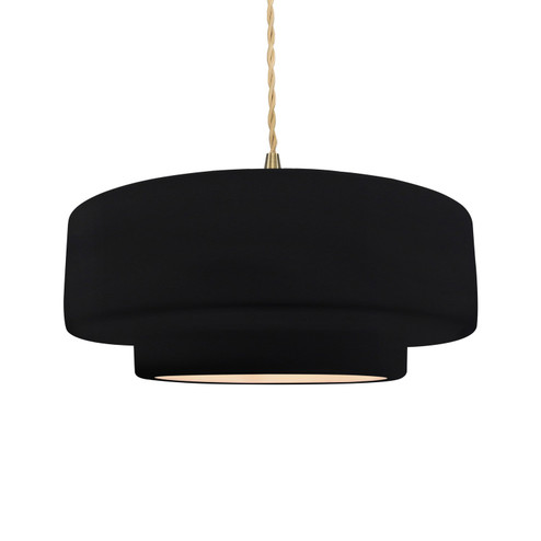 Radiance One Light Pendant in Gloss Black (102|CER-6545-BLK-BRSS-BEIG-TWST)
