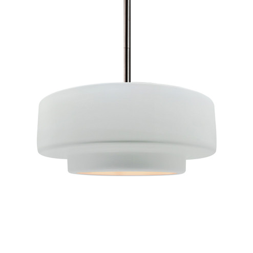 Radiance LED Pendant in Gloss White (outside and inside of fixture) (102|CER-6543-WTWT-NCKL-BEIG-TWST-LED1-700)