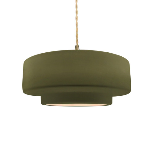 Radiance One Light Pendant in Matte Green (102|CER-6543-MGRN-BRSS-BEIG-TWST)
