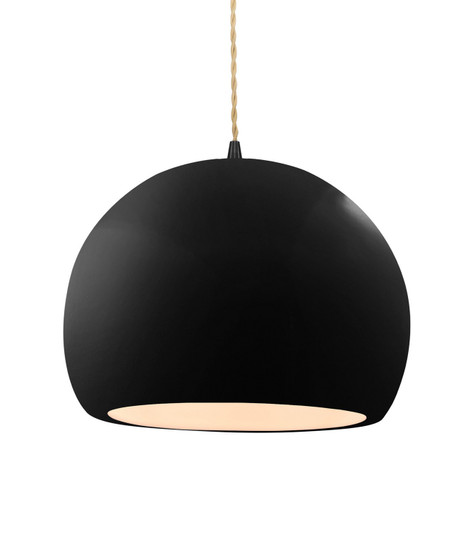 Radiance One Light Pendant in Gloss Black w/ Matte White (102|CER-6535-BKMT-MBLK-BEIG-TWST)