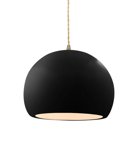 Radiance One Light Pendant in Gloss Black w/ Matte White (102|CER-6533-BKMT-ABRS-BEIG-TWST)