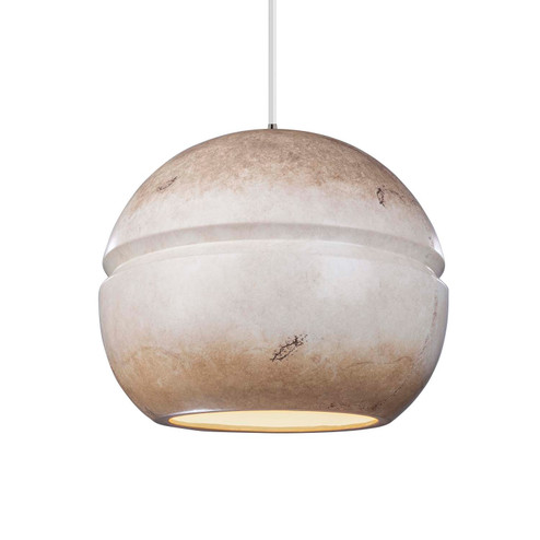 Radiance One Light Pendant in Matte White (102|CER-6415-MAT-NCKL-BEIG-TWST)