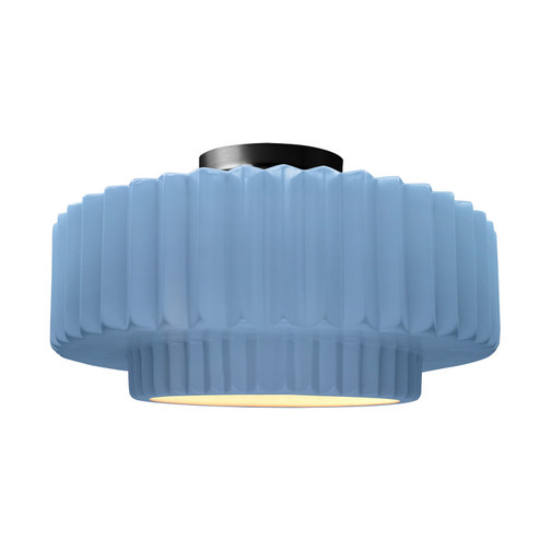 Radiance One Light Semi-Flush Mount in Sky Blue (102|CER-6375-SKBL-MBLK)