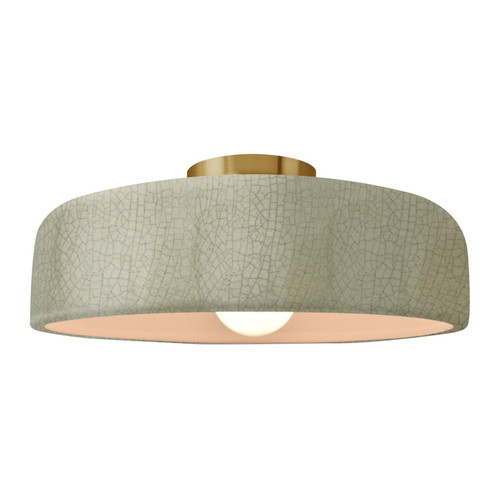 Radiance One Light Semi-Flush Mount in Celadon Green Crackle (102|CER-6345-CKC-BRSS)